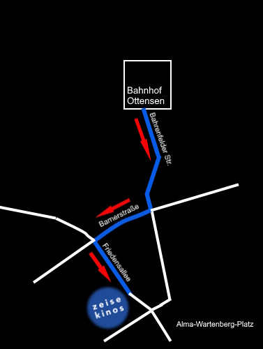 Wegbeschreibung vom Bahnhof Ottensen